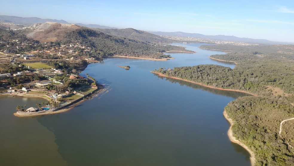 Lagoa Várzea das Flores, na Grande BH — Foto: Lucas Franco/TV Globo