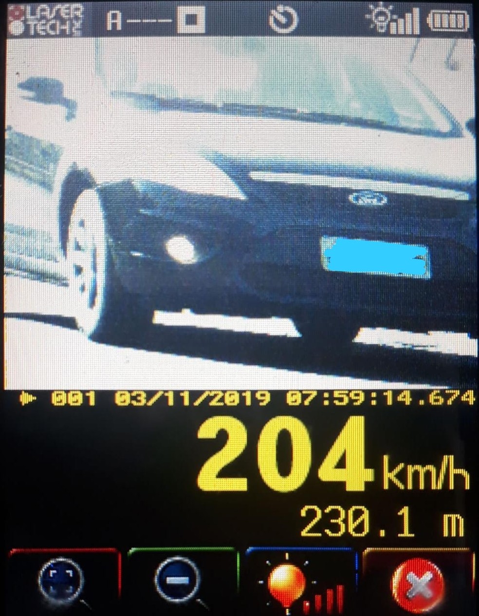 Radar flagra motorista a mais de 200 km/hora em rodovia de Castilho — Foto: Arquivo Pessoal