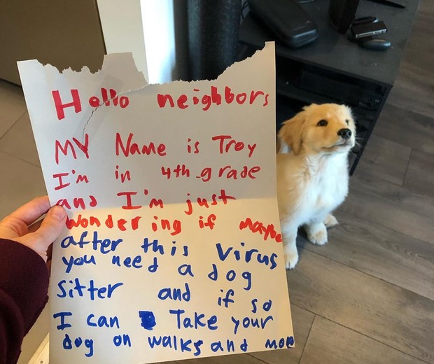 Recado de vizinho foi compartilhado no perfil do cãozinho Arthur e viralizou (Foto: Reprodução/Instagram/Arthur The Floof)