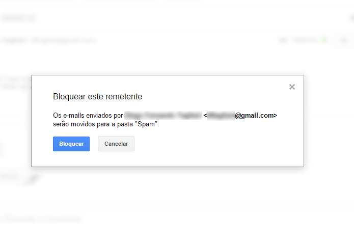 Endereços bloqueados são enviados diretamente para caixa de spam (Foto: Reprodução/Gmail)