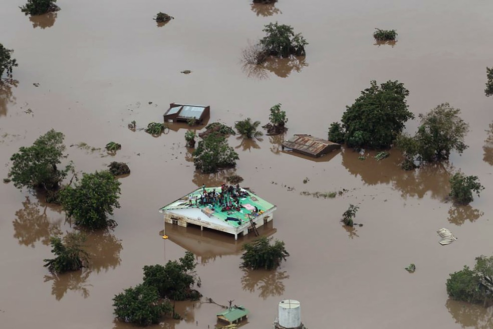 Área afetada pelo ciclone Idai em Beira, em Moçambique  — Foto: Rick Emenaket/Mission Aviation Fellowship/AFP