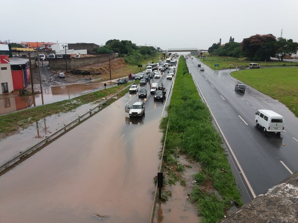 Chuva causa alagamento em ruas e rodovia de Santa Bárbara d'Oeste, SP Piracicaba e Região G1