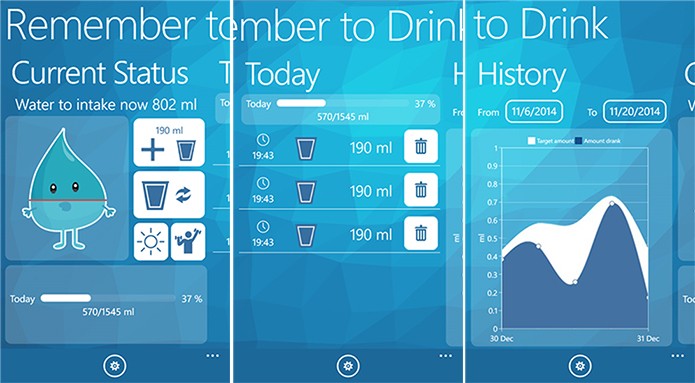 Remember to Drink é um aplicativo para Windows Phone que promete ajudar usuário a cuidar da saúde (Foto: Divulgação/Windows Phone Store)