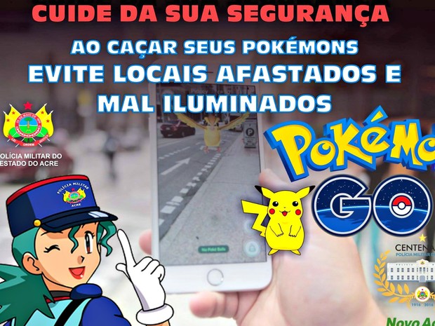 Polícia Militar postou dicas para que jogadores fiquem em segurança ao caçar Pokémons (Foto: Francisco Nerilson Ribeiro/Polícia Militar do Acre)