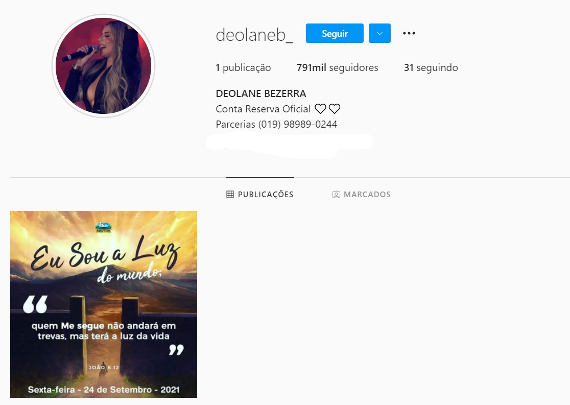 Novo perfil de Dra Deolane Bezerra (Foto: Instagram/Reprodução)