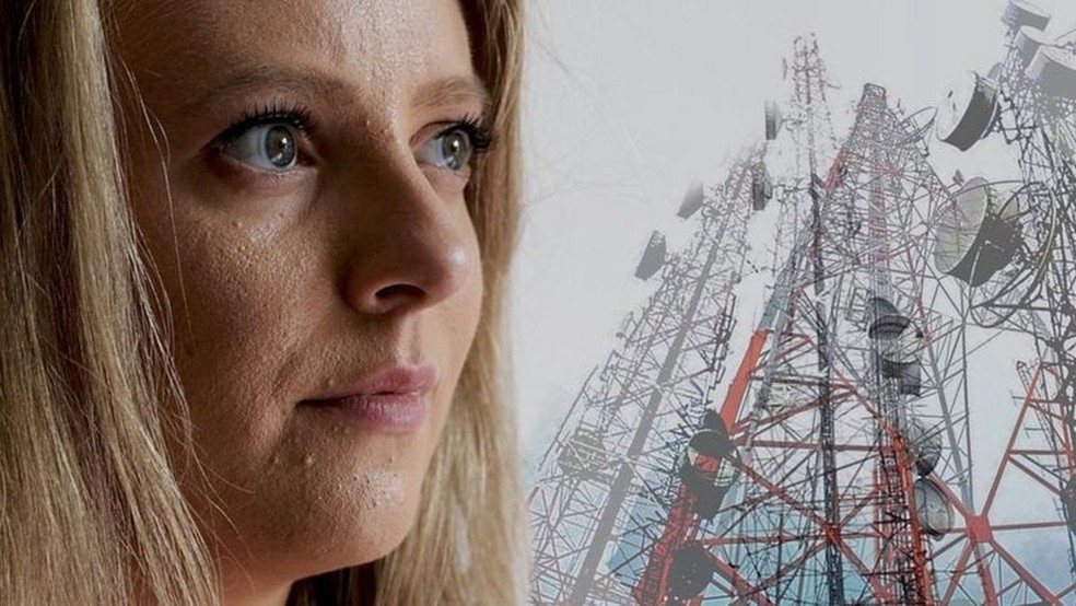 Emma diz que precisará tomar cuidado ao se aproximar das torres de transmissão 5G — Foto: BBC