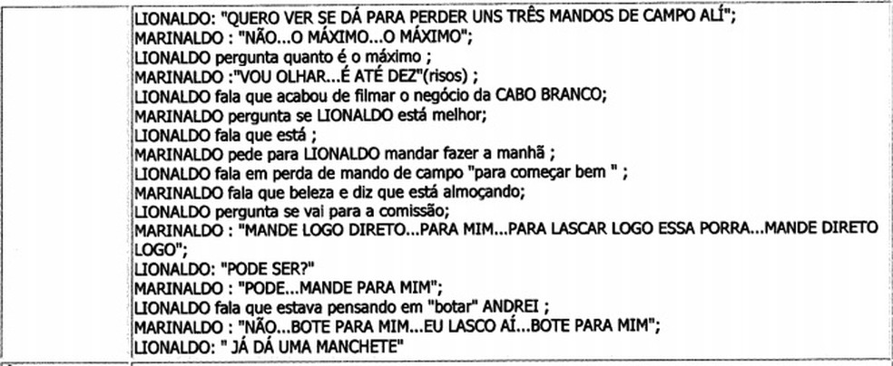 Trecho de relatÃ³rio da PolÃ­cia Civil (Foto: ReproduÃ§Ã£o / PolÃ­cia Civil)