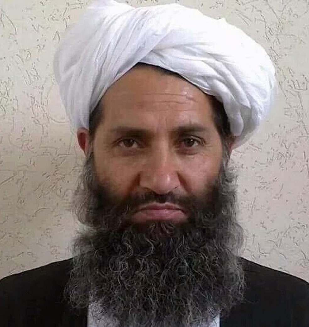 Chefe do Talibã, Mawlawi Hibatullah Akhundzada, em foto sem data — Foto: Talibã/AFP