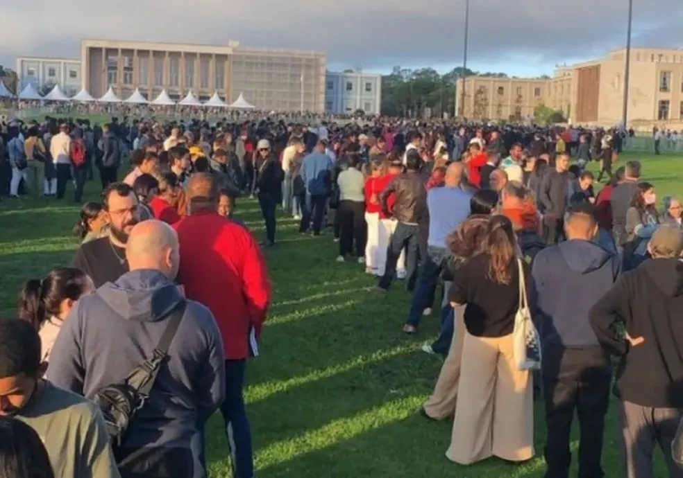 Filas em Lisboa — Foto: Reprodução/Twitter