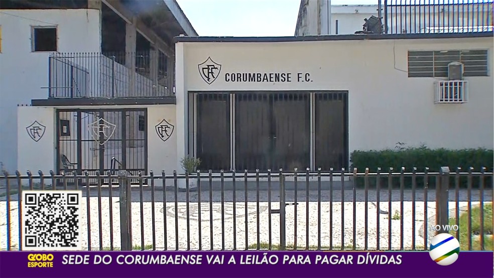 Sede do Corumbaense vai a leilão para pagar dívida com ex-jogador do clube, em MS — Foto: TV Morena/Reprodução