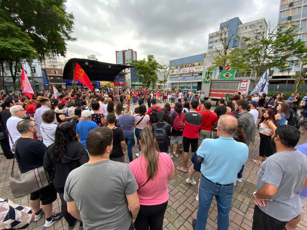 Protesto em Joinville, no Norte catarinense — Foto:  Alex Sander Magdyel/Divulgação