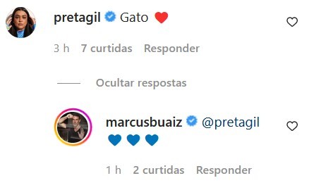 Preta Gil elogia Marcus Buaiz (Foto: Reprodução/Instagram)