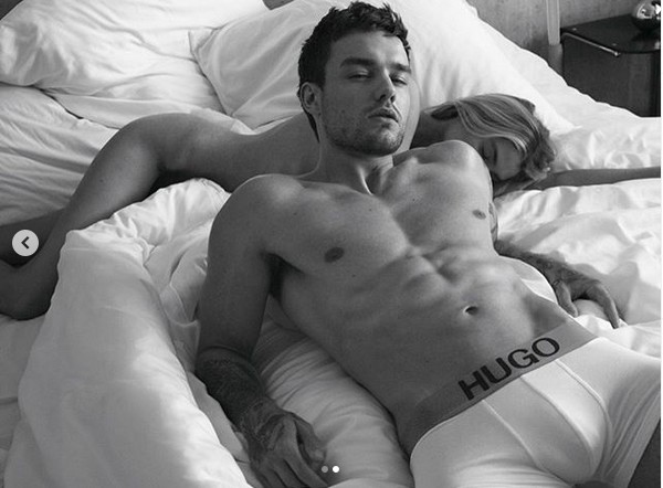 O músico Liam Payne e a modelo Stella Maxwell em um ensaio sensual para uma marca de roupas (Foto: Instagram)