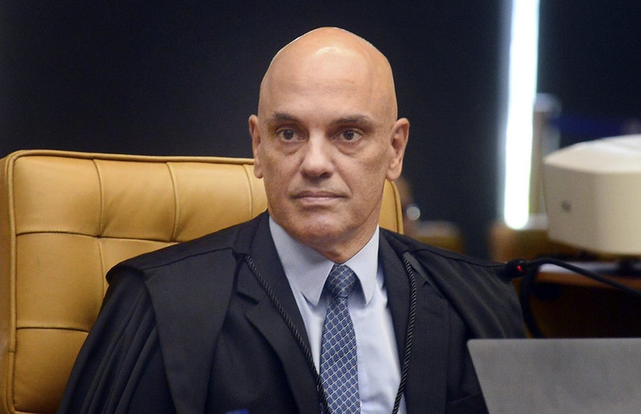 O ministro Alexandre de Moraes durante sessão do STF