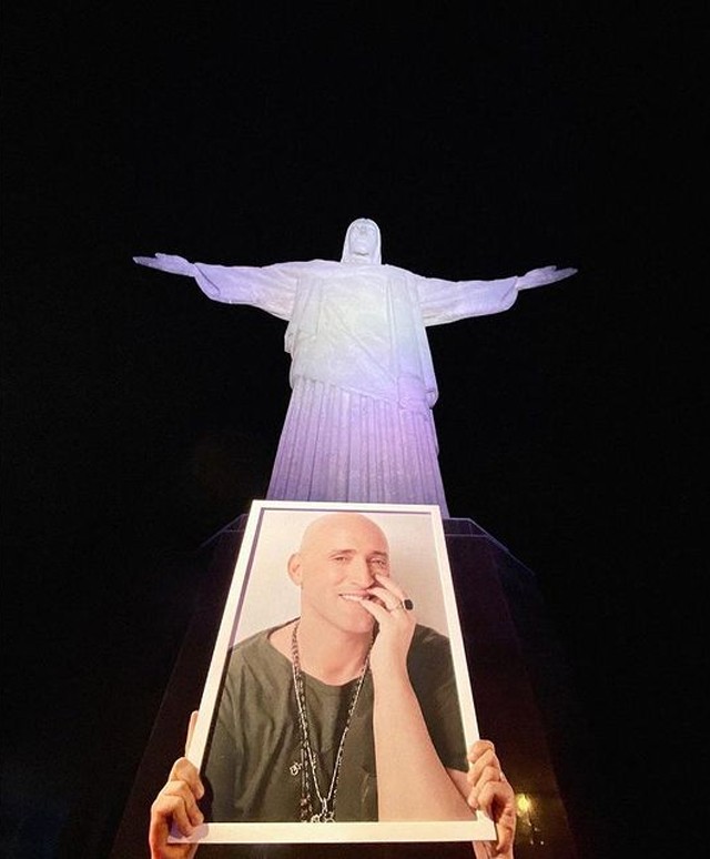 Homenagem a Paulo Gustavo no Cristo Redentor (Foto: Fabio Bartelt)