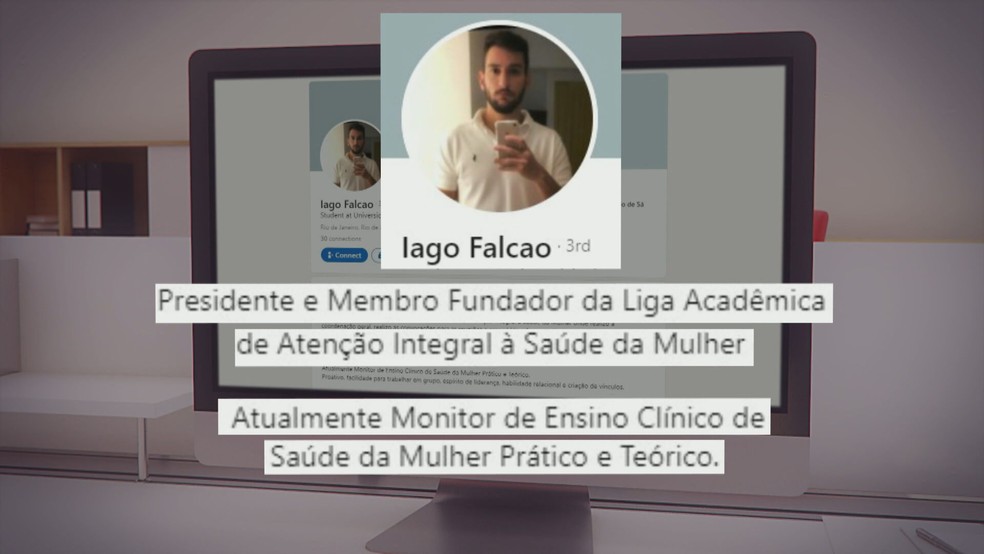 Perfil do Linkedin do suspeito — Foto: Reprodução/TV Globo