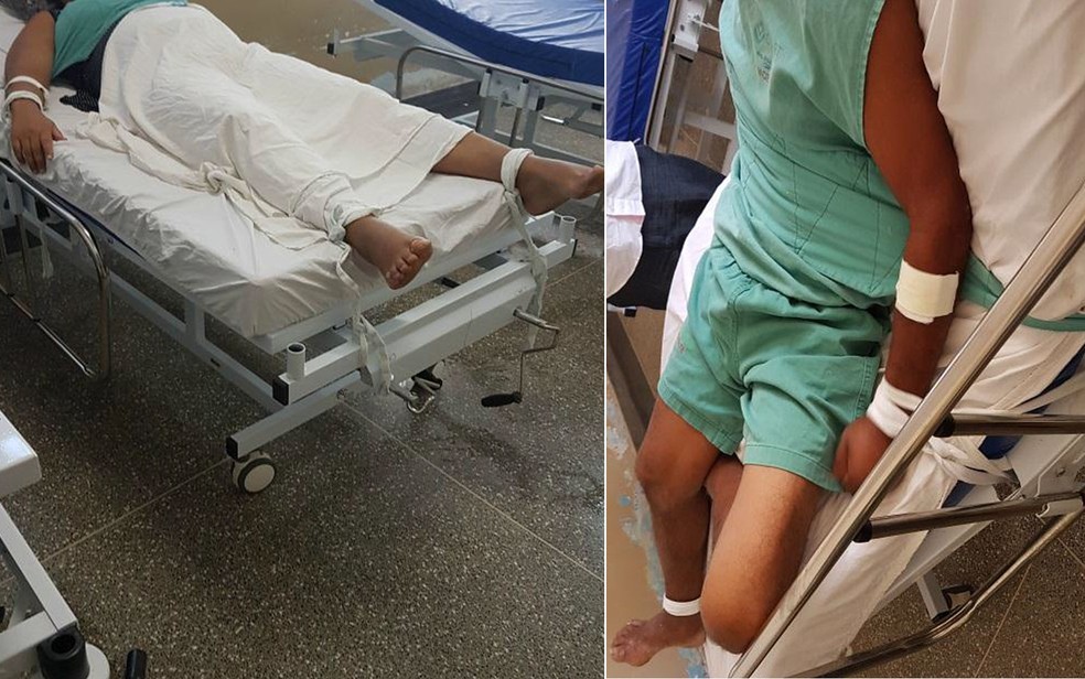 Fiscais flagram pacientes amarrados e dopados no Hospital Psiquiátrico Adauto Botelho, em Cuiabá (Foto: MNPCT)