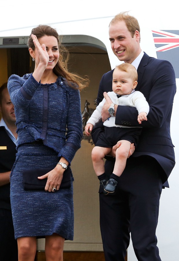 Kate Middleton, William e o pequeno George (Foto: Getty Images)