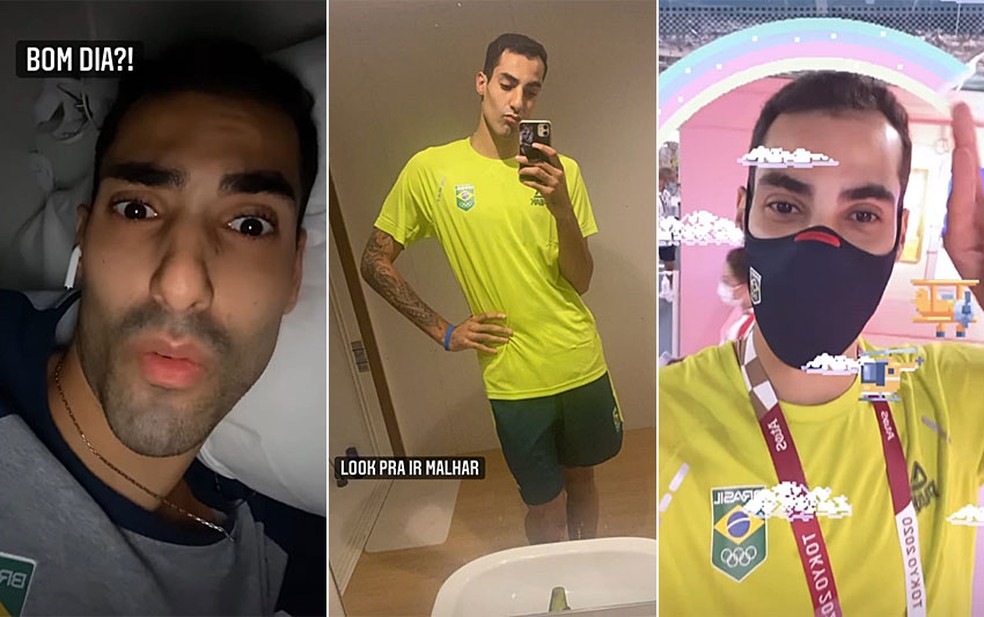 Douglas Souza bomba nas redes com rotina na Vila Olímpica em Tóquio — Foto: Reprodução/Instagram