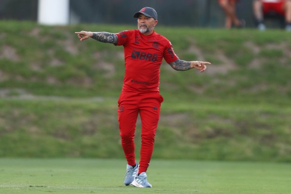 Sampaoli em treino do Flamengo — Foto: Gilvan de Souza/Flamengo