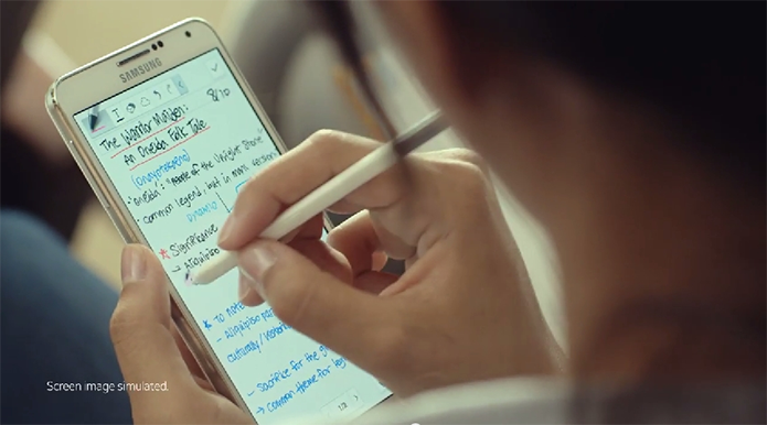 Somente Galaxy Note 3 foi mostrado durante o vídeo, deixando o novo design ainda por ser revelado dia 3 (Foto: Reprodução/Samsung)
