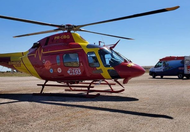 Corpo de Bombeiros precisou levar menino ao hospital em um helicóptero (Foto: Reprodução/Instagram//Bombeiros Goiás)