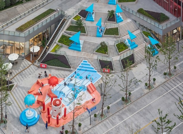 Instalação em Xangai, na China, proporciona interação social aos moradores do lugar (Foto: Reprodução/archdaily)