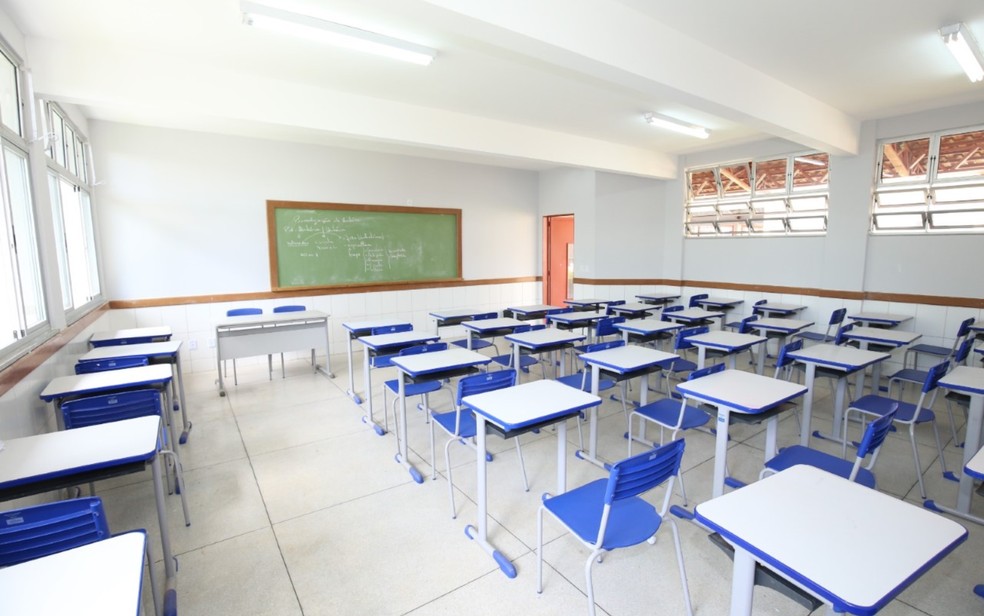 Sala de aula em escola estadual de Goiás — Foto: Divulgação/Seduc