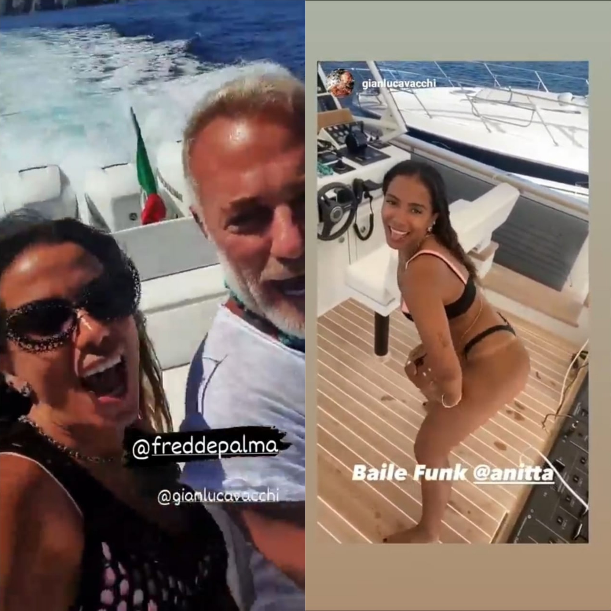 Anitta curte sol e mar em barco na Itália (Foto: Reprodução/Instagram)