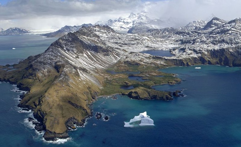 Icebergs encalham ao redor de Geórgia do Sul com frequência — Foto: BAS/Pete Bucktrout