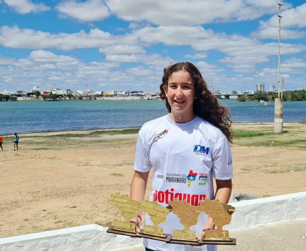 Nadadora maranhense Sofia Duailibe quer ampliar coleção de títulos na temporada — Foto: Divulgação