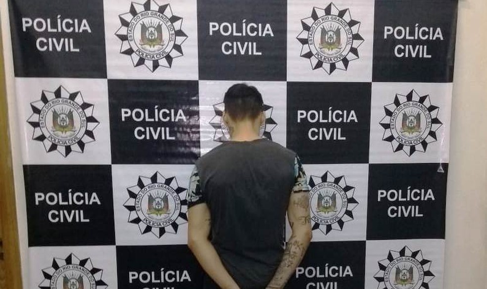 Um dos envolvidos na morte do taxista Gilmar Serafini, em maio deste ano, homem foi preso em Charqueadas (Foto: DivulgaÃ§Ã£o/PolÃ­cia Civil )