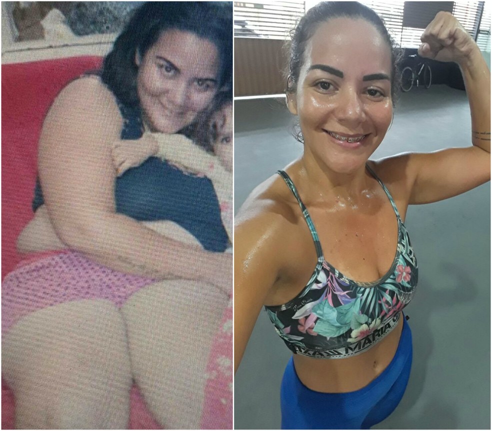 Vera Reis emagreceu mais de 50 quilos com reeducação alimentar, treino funcional e musculação (Foto: Arquivo pessoal)