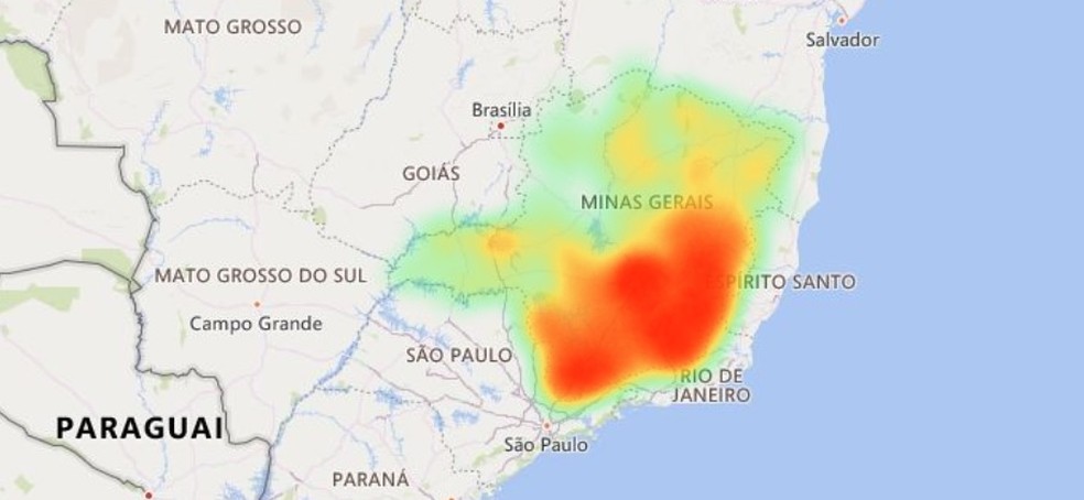 Distribuição dos casos de Covid-19 em Minas em 25/1/2021 — Foto: Governo de MG