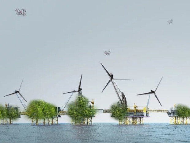 Arquitetos projetam como transformar plataformas de petróleo em moradias (Foto: Divulgação)