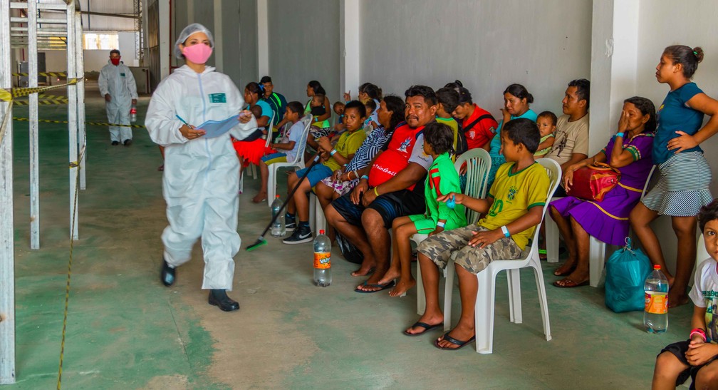 Refugiados venezuelanos começam a ser realocados em novo espaço de acolhimento, em Belém — Foto: Camila Diger/Agência Belém