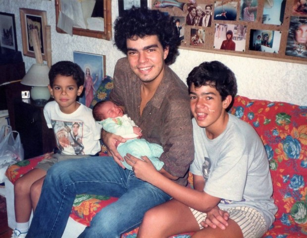 Nizo Neto com o filho Rian, Bruno Mazzeo e Cícero Chaves (Foto: Reprodução/Facebook)