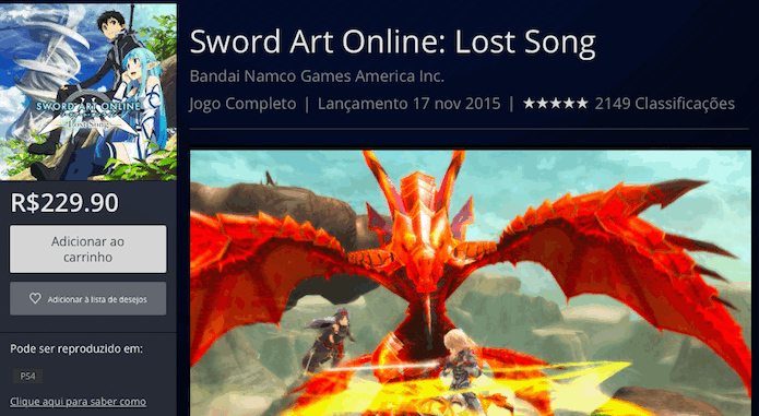 Sword Art Online: Lost Song: versão de