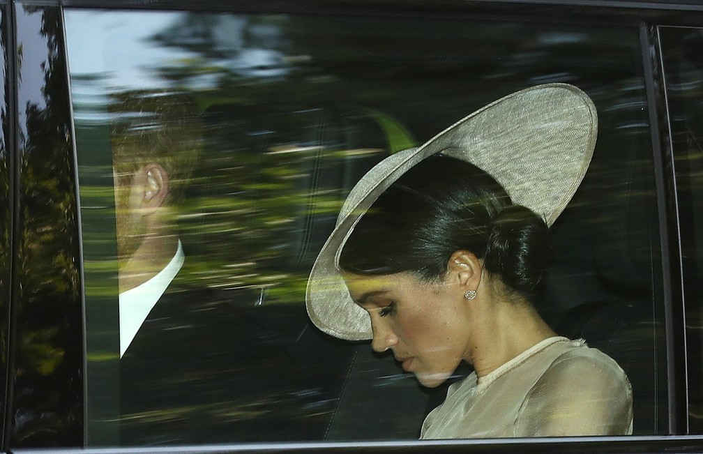 Harry e Meghan, duque e duquesa de Sussex chegam ao PalÃ¡cio de Buckingham, em Londres (Foto: Simon Dawson/Reuters)