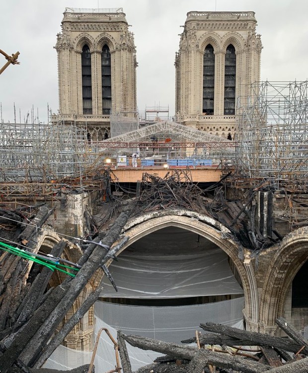 Catedral de Notre Dame em restauração (Foto: Divulgação / Friends of Notre Dame )