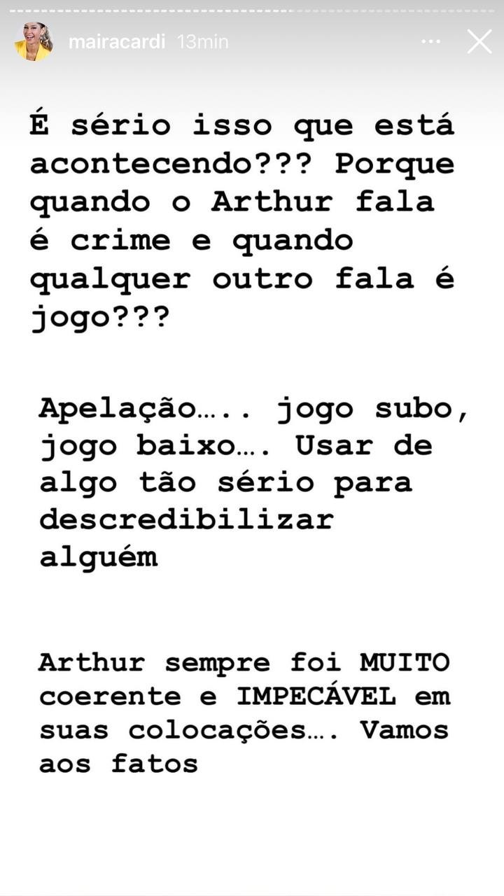 Maíra Cardi fala de acusação de gaslighting contra Arthur Aguiar (Foto: Reprodução / Instagram)