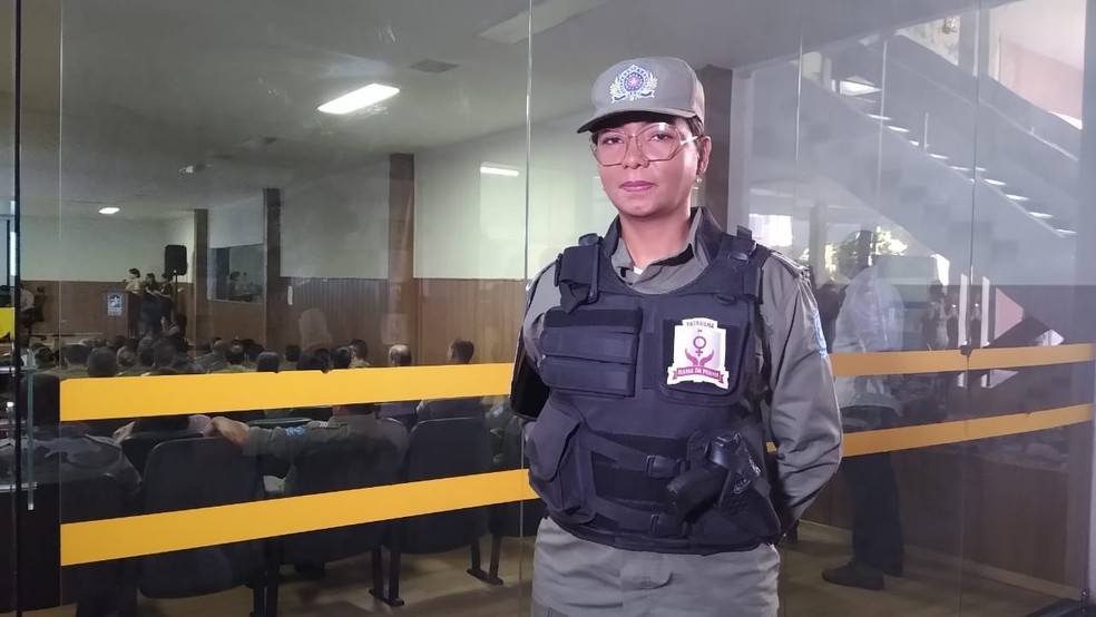 Capitã Solange, comandante da Patrulha Maria da Penha. — Foto: Nayara Nadja/TV Clube