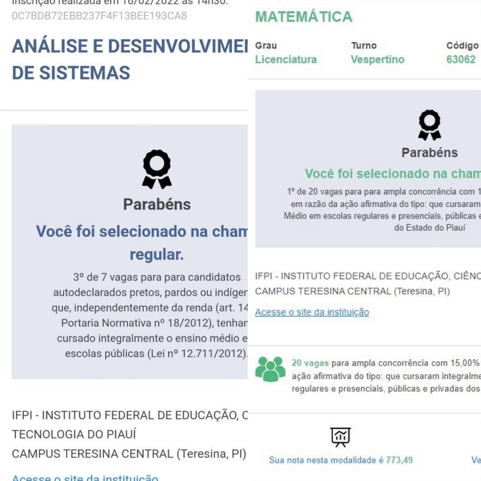 Mãe e filho no PI se preparam juntos para o Enem e são aprovados na mesma instituição de ensino — Foto: Arquivo Pessoal