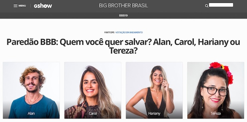 Paredão BBB 2019: como votar para salvar Alan, Hariany ...