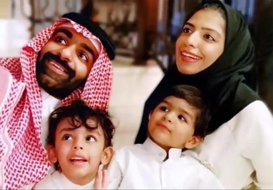 Salma al-Shehab, o marido e os dois filhos, Adam e Noah (Foto: Reprodução /Twitter)