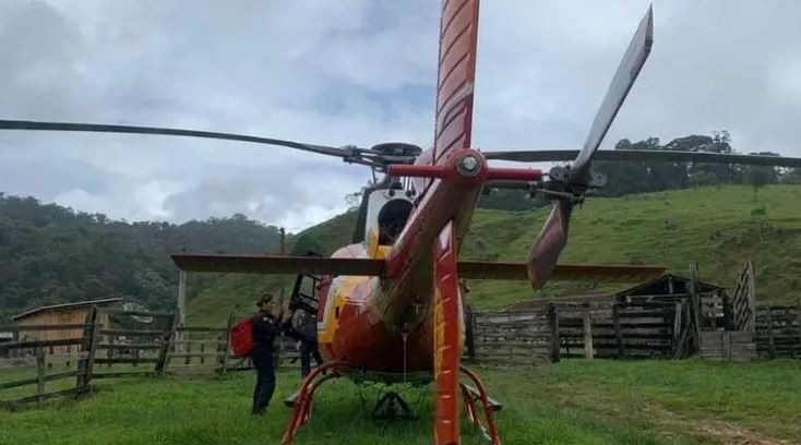 Idoso é atacado por vaca e resgate mobiliza helicóptero em SC 