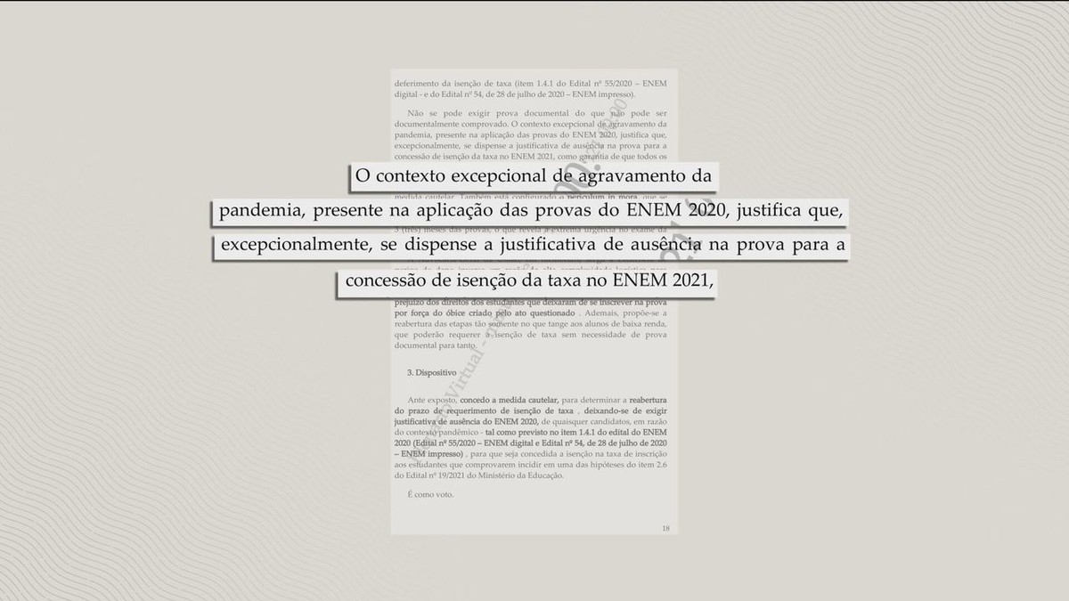 Enem: STF decide contra exigência de justificativa de falta para que aluno seja isento de taxa 