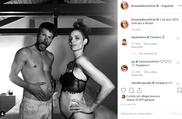Fernanda Lima e Rodrigo Hilbert anunciam que serão pais novamente (Foto: Reprodução/Instagram)