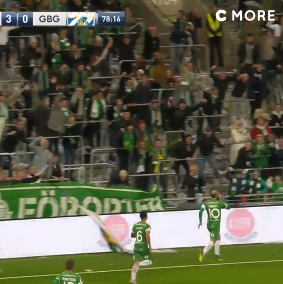 Frame Bakircioglu cerveja comemoraÃ§Ã£o gol SuÃ©cia â€” Foto: ReproduÃ§Ã£o / Twitter