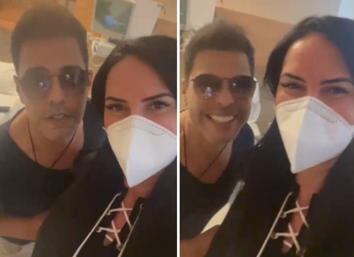 Zezé Di Camargo e Graciele Lacerda no hospital (Foto: Reprodução/Instagram)